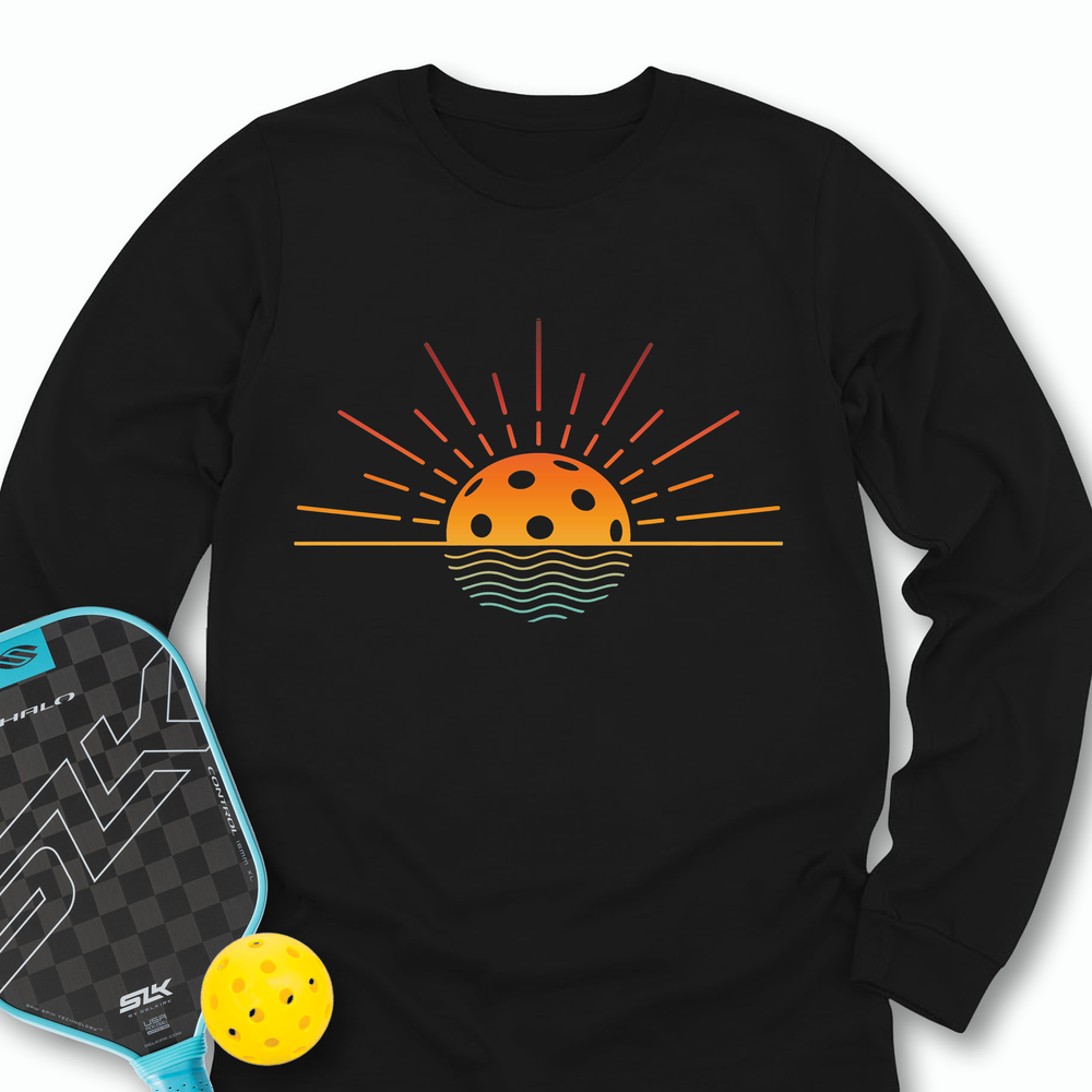 Pickleball Retro Sunset Long Sleeve - Picklechillz