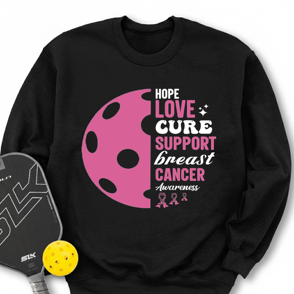 Hope Love Cure Support Breast Cancer Awareness Sweatshirt - Picklechillz