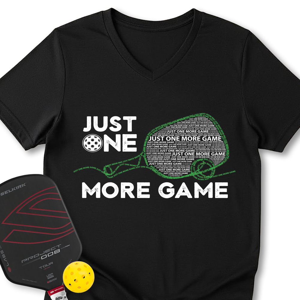 Just One More Game Quotes v1 V-Neck T-Shirt - Picklechillz