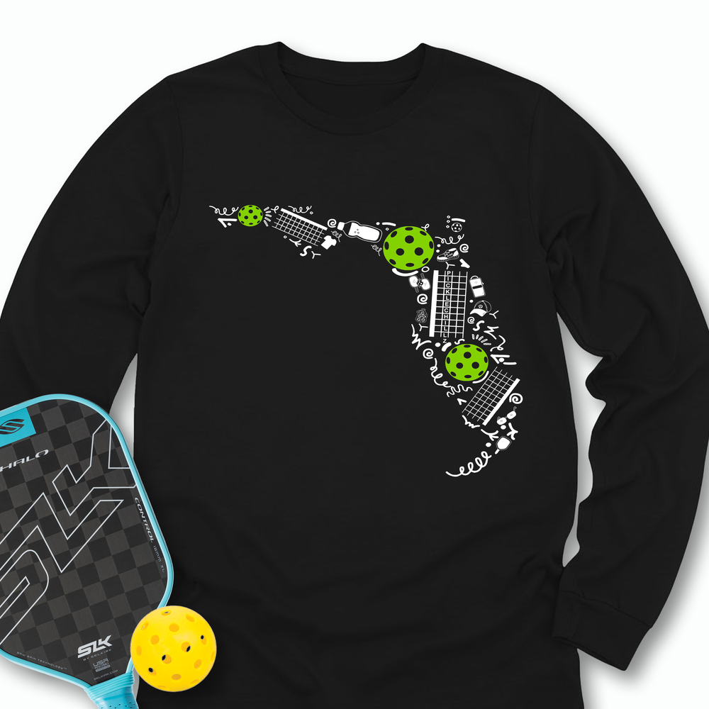 Florida Pickleball Map Long Sleeve - Picklechillz