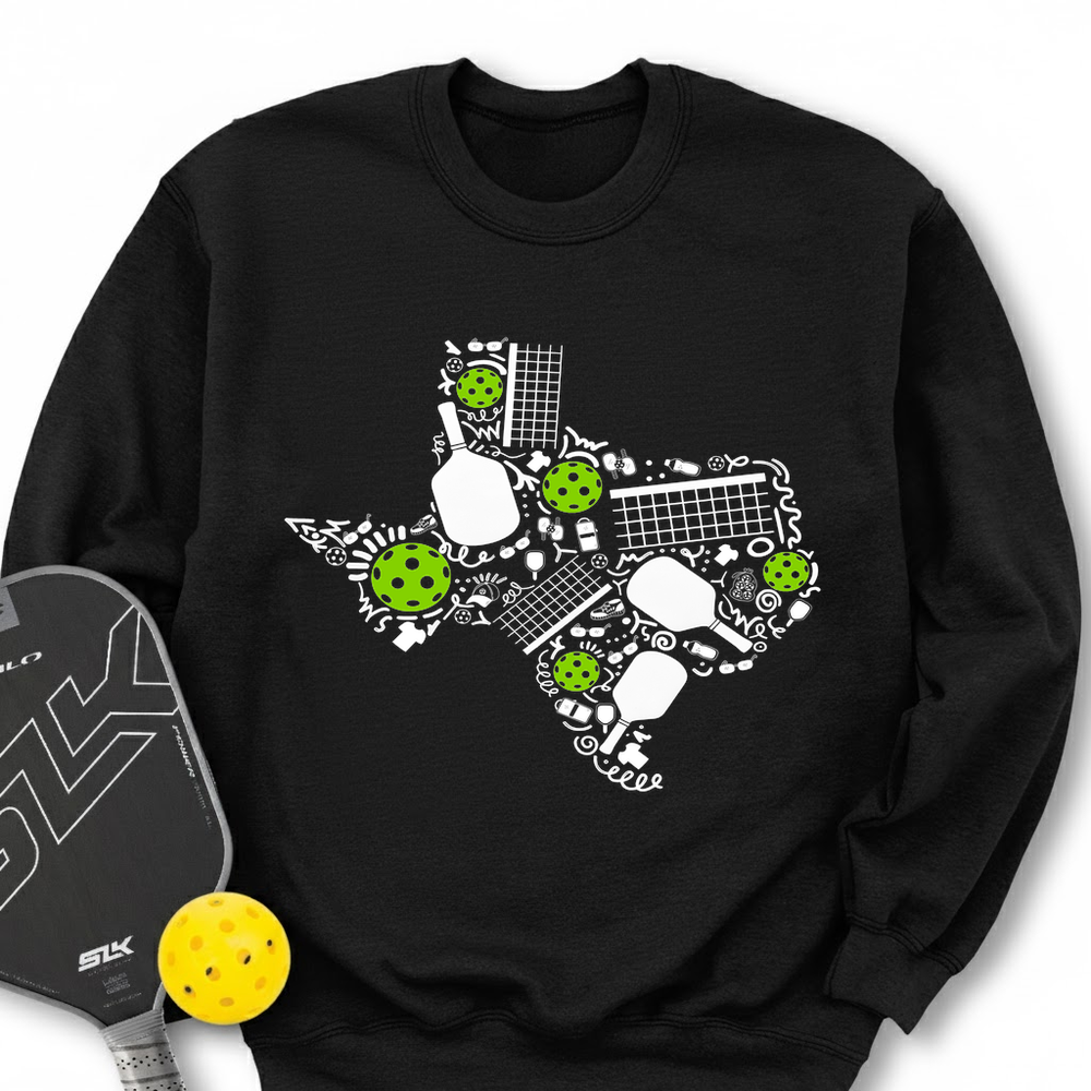 Texas Pickleball Map Sweatshirt - Picklechillz