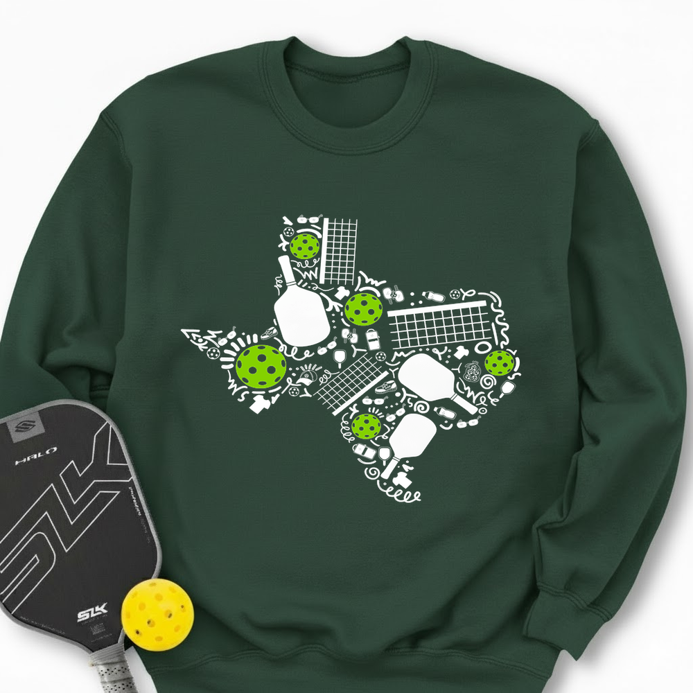 Texas Pickleball Map Sweatshirt - Picklechillz