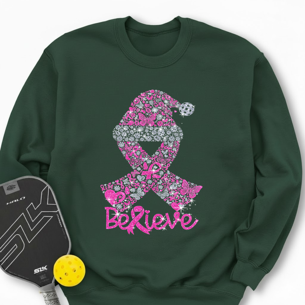 Pickleball Ribbon Believe Sweatshirt - Picklechillz