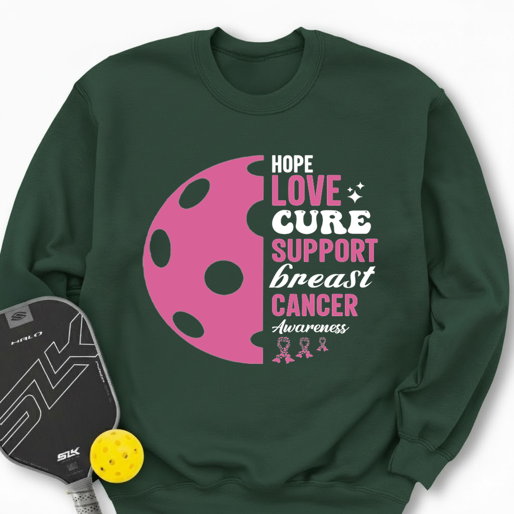 Hope Love Cure Support Breast Cancer Awareness Sweatshirt - Picklechillz