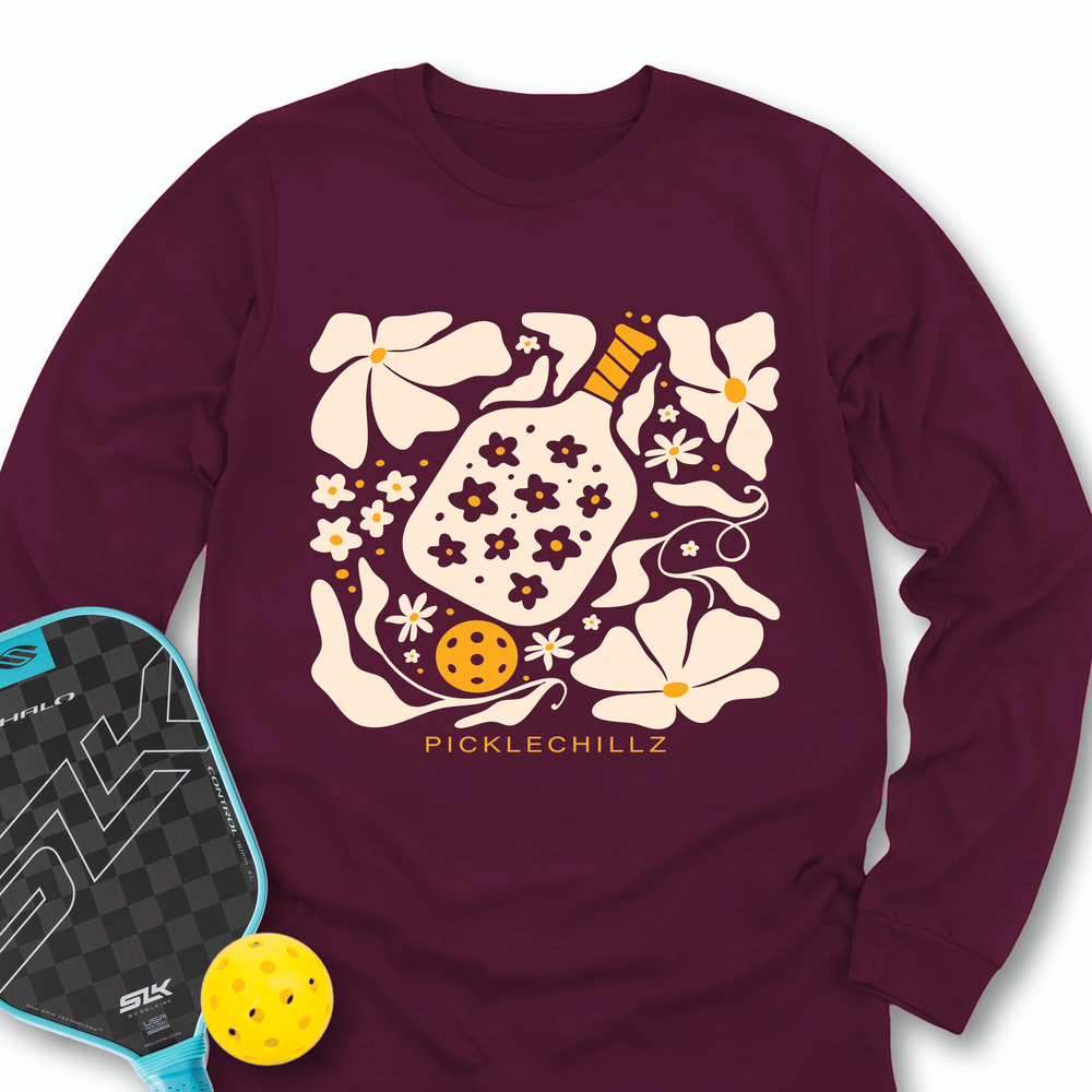 Boho Flower Pickleball v2 Long Sleeve - Picklechillz