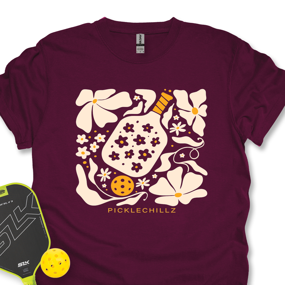 Boho Flower Pickleball v2 Unisex T-Shirt - Picklechillz