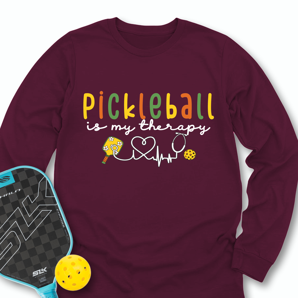 Pickleball Is My Therapy Cute Long Sleeve - Picklechillz