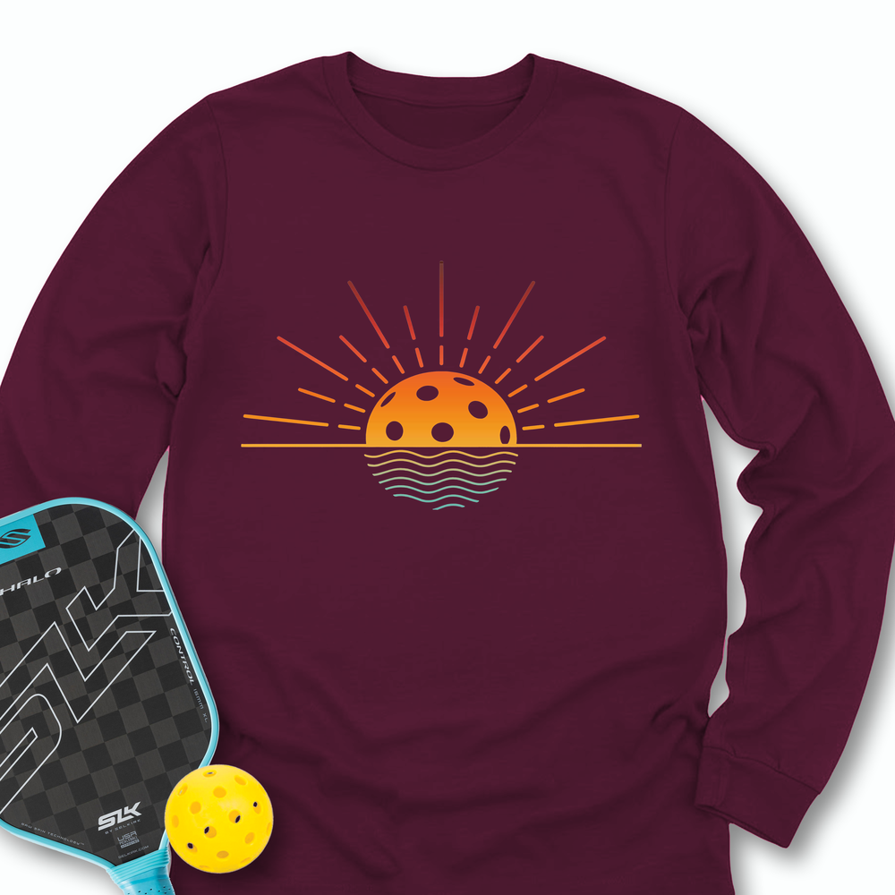 Pickleball Retro Sunset Long Sleeve - Picklechillz