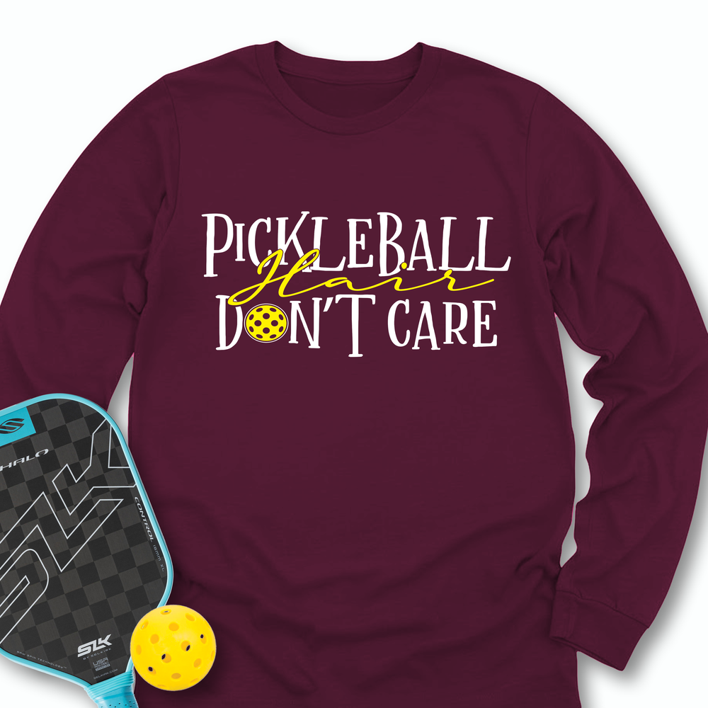 Pickleball Hair, Don’t Care v1 Long Sleeve - Picklechillz