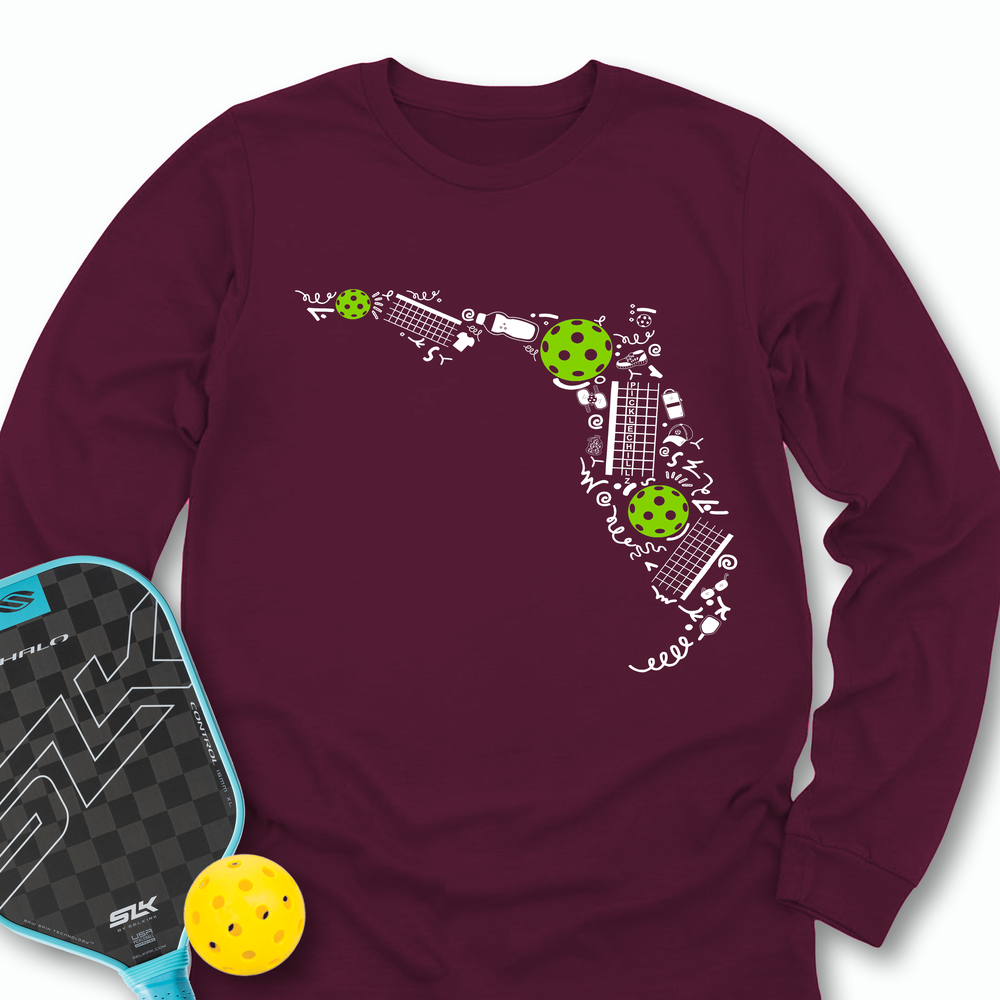 Florida Pickleball Map Long Sleeve - Picklechillz
