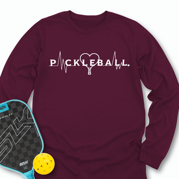 Pickleball Heartbeat Graphic V2 Long Sleeve - Picklechillz