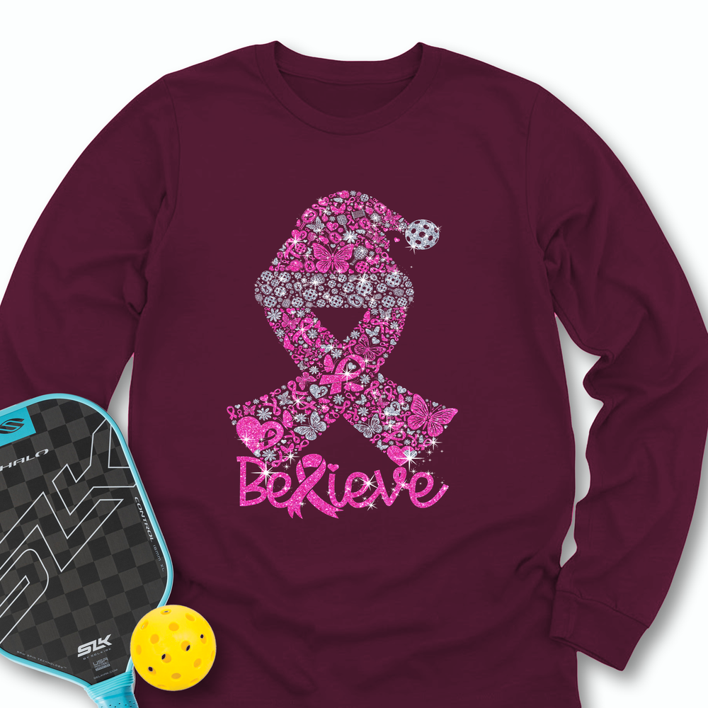 Pickleball Ribbon Believe Long Sleeve - Picklechillz