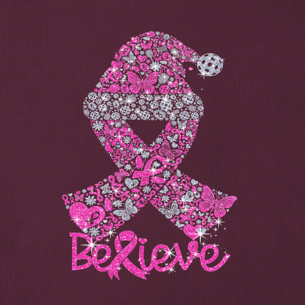 Pickleball Ribbon Believe Sweatshirt - Picklechillz