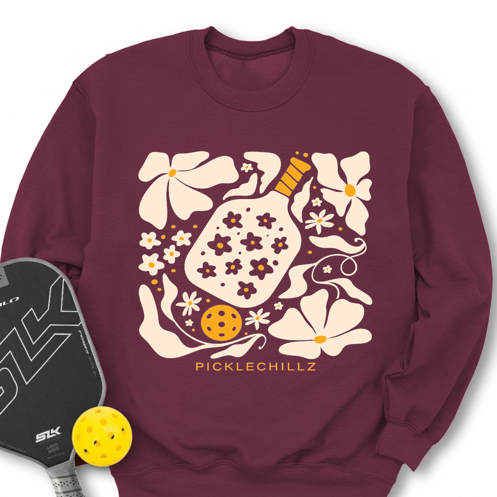 Boho Flower Pickleball v2 Sweatshirt - Picklechillz
