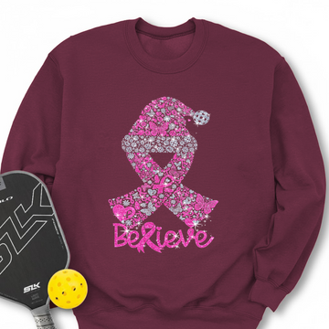 Pickleball Ribbon Believe Sweatshirt - Picklechillz