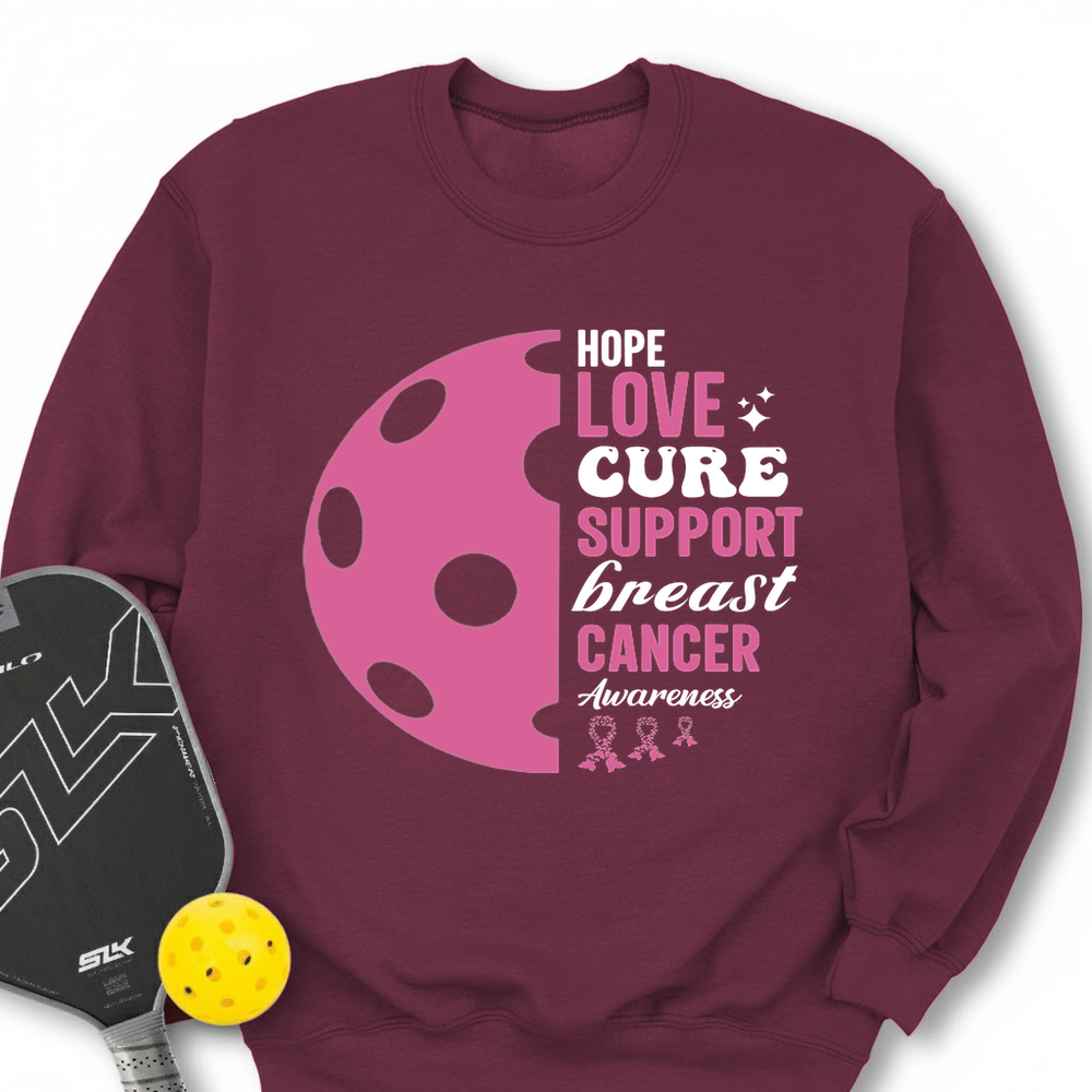 Hope Love Cure Support Breast Cancer Awareness Sweatshirt - Picklechillz