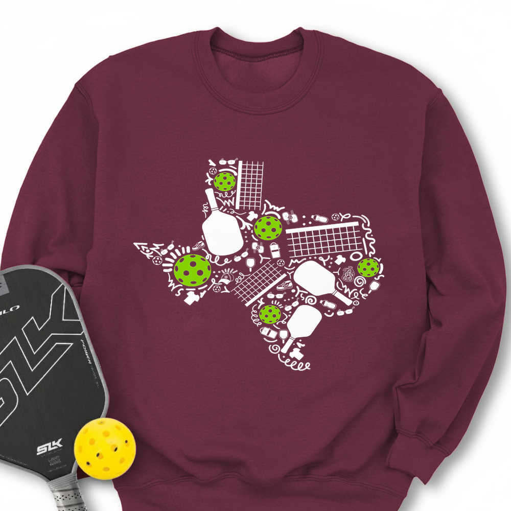 Texas Pickleball Map Sweatshirt - Picklechillz