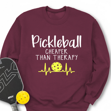 Pickleball Cheaper Than Therapy Sweatshirt - Picklechillz