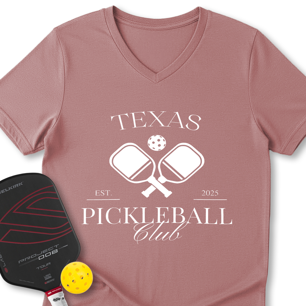Texas Pickleball Club V-Neck T-Shirt - Picklechillz