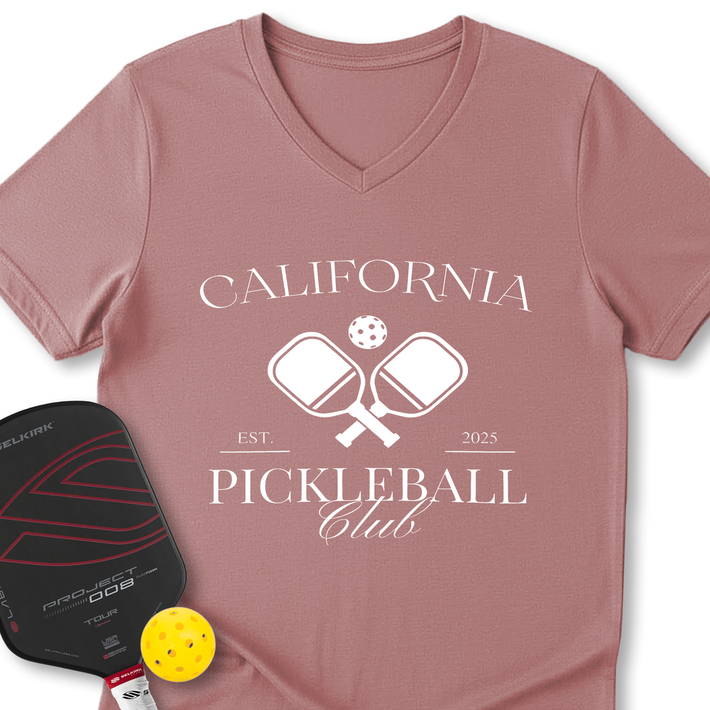California Pickleball Club V-Neck T-Shirt - Picklechillz