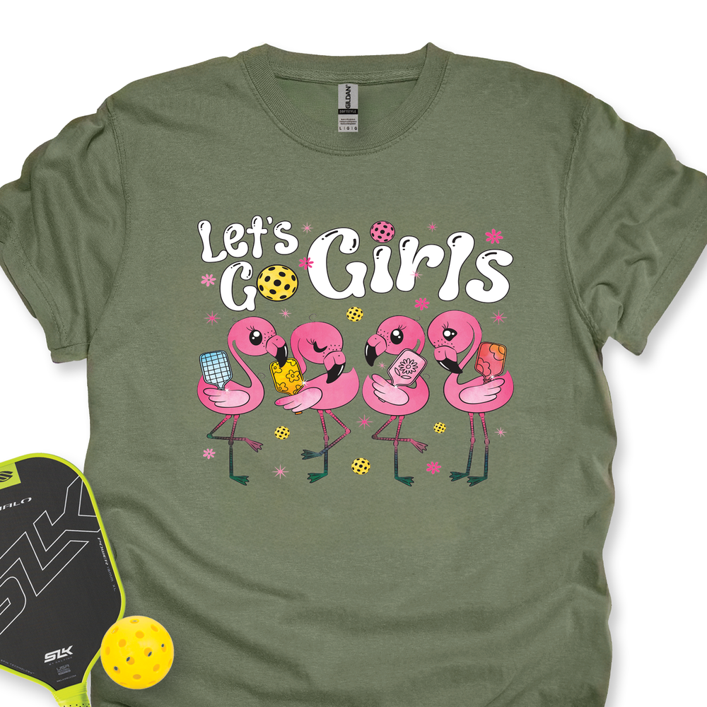 Let'S Go Girls Flamingo Pickleball For Her Unisex T-Shirt - Picklechillz