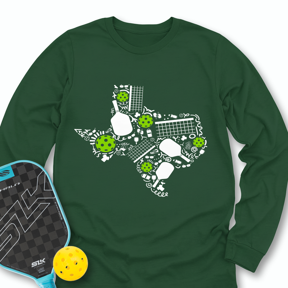 Texas Pickleball Map Long Sleeve - Picklechillz