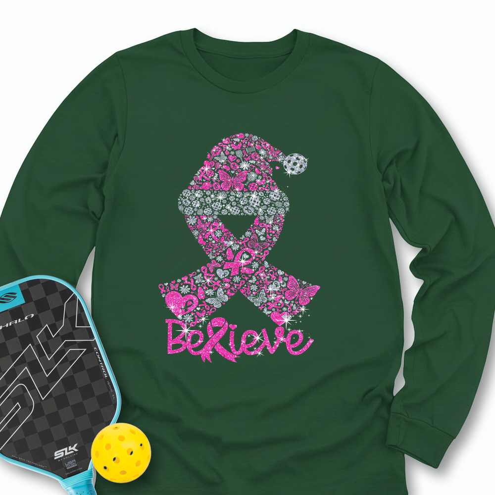 Pickleball Ribbon Believe Long Sleeve - Picklechillz