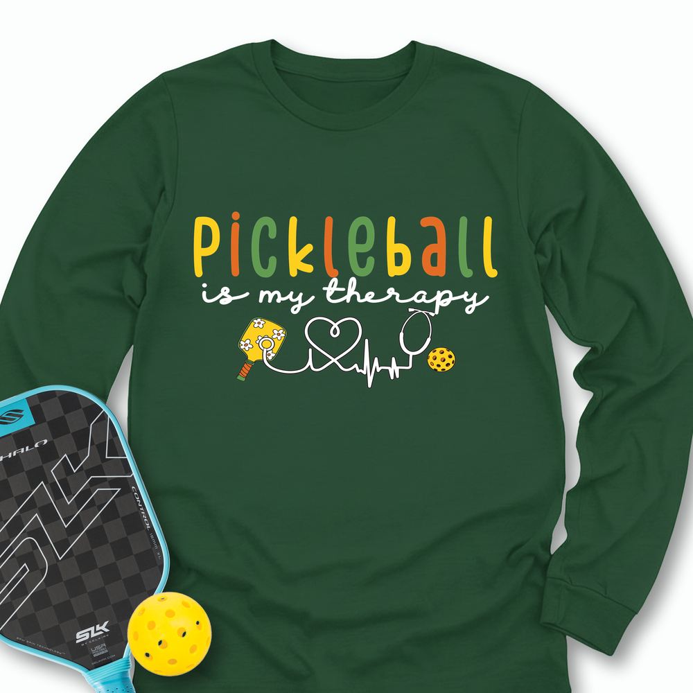 Pickleball Is My Therapy Cute Long Sleeve - Picklechillz