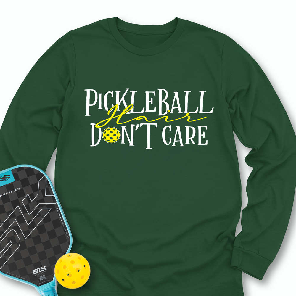 Pickleball Hair, Don’t Care v1 Long Sleeve - Picklechillz