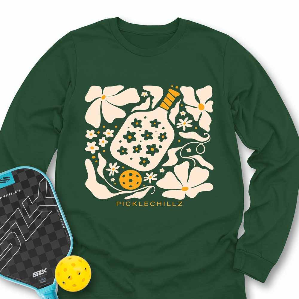 Boho Flower Pickleball v2 Long Sleeve - Picklechillz