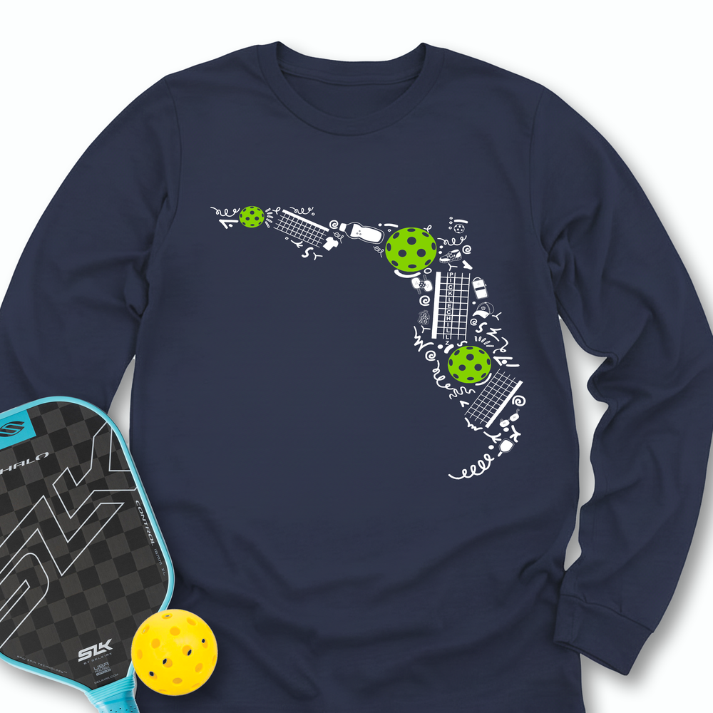 Florida Pickleball Map Long Sleeve - Picklechillz