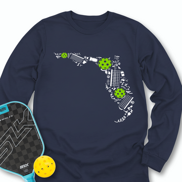 Florida Pickleball Map Long Sleeve - Picklechillz