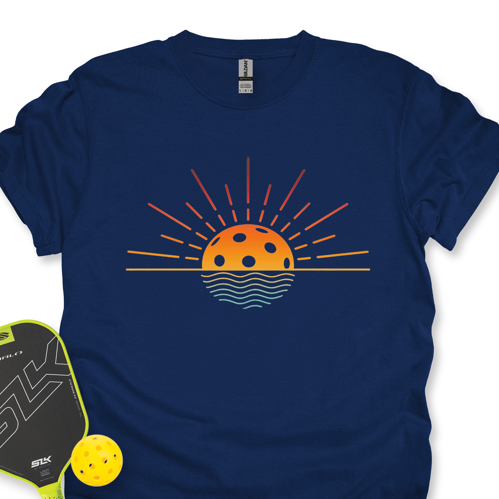 Pickleball Retro Sunset Unisex T-Shirt - Picklechillz