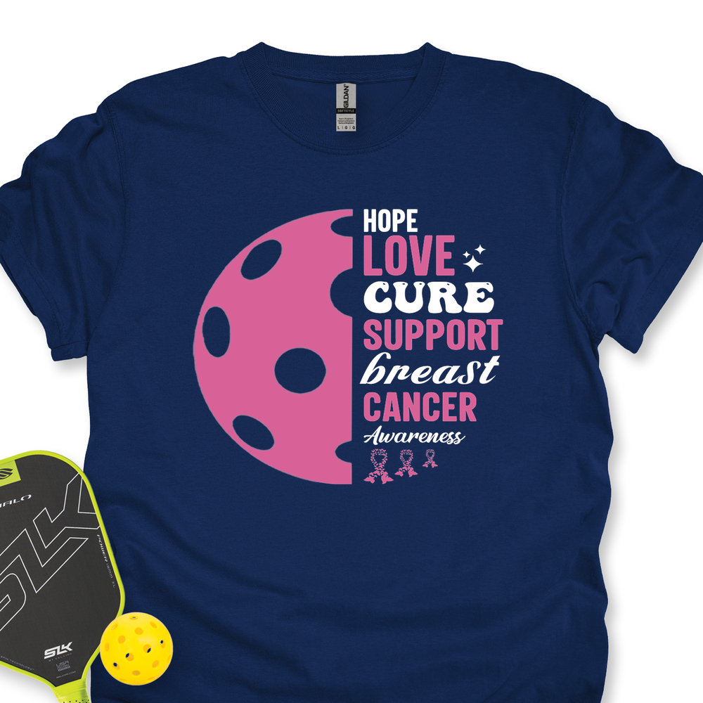 Hope Love Cure Support Breast Cancer Awareness Unisex T-Shirt - Picklechillz
