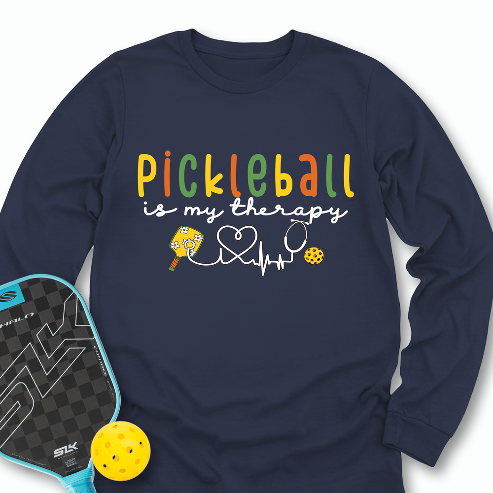 Pickleball Is My Therapy Cute Long Sleeve - Picklechillz
