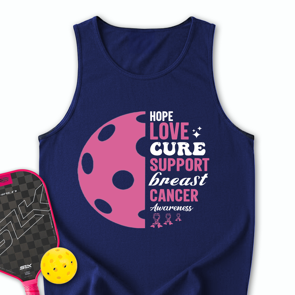 Hope Love Cure Support Breast Cancer Awareness Tank Top - Picklechillz