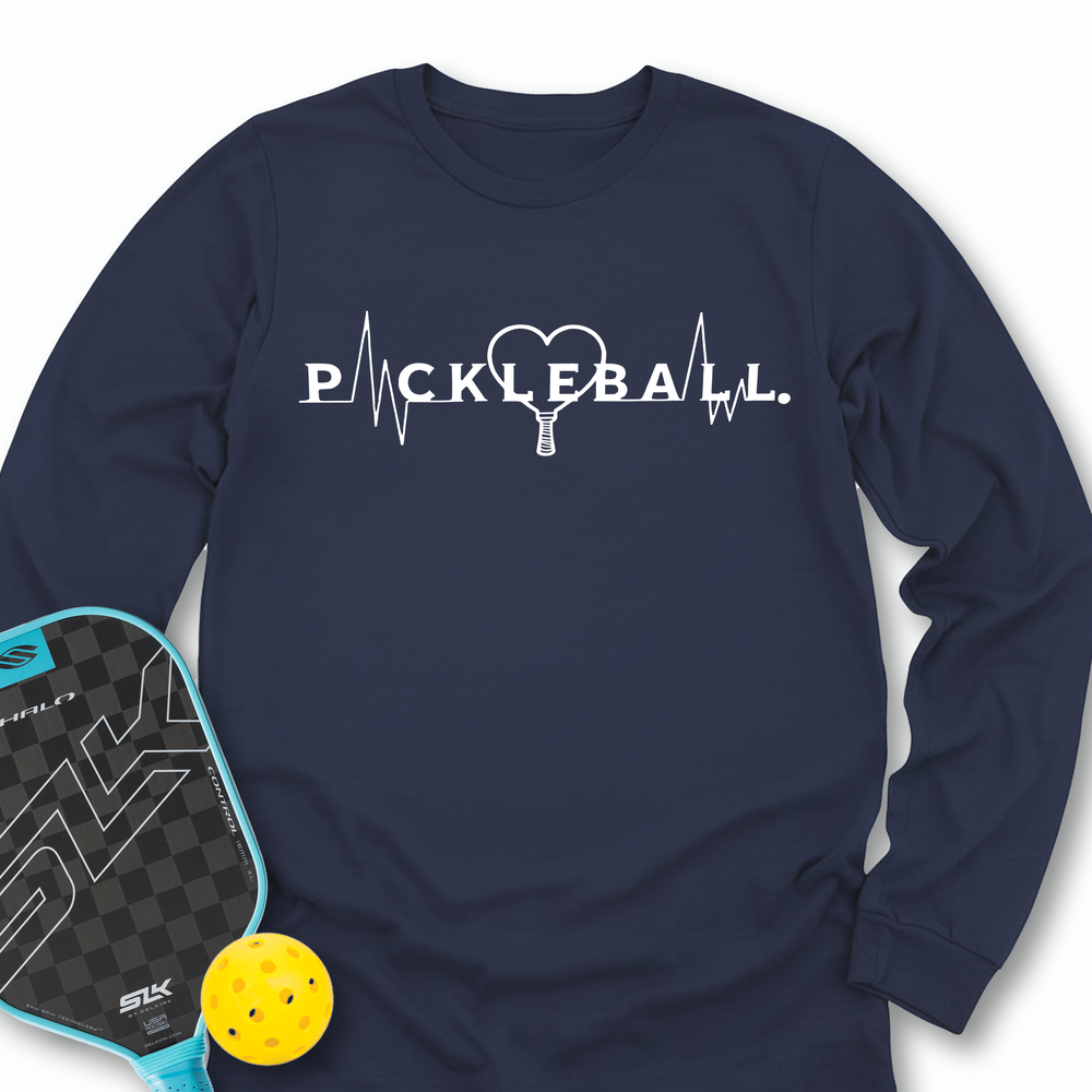 Pickleball Heartbeat Graphic V2 Long Sleeve - Picklechillz