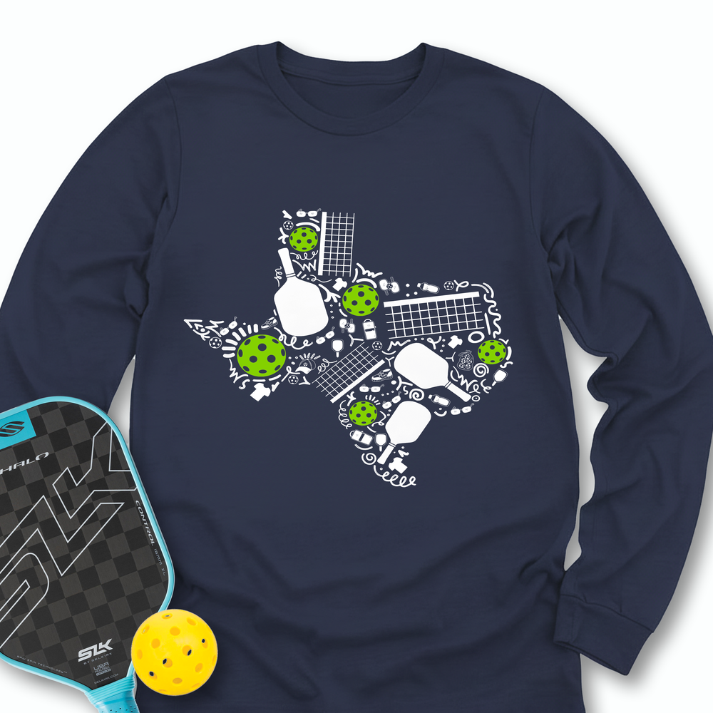 Texas Pickleball Map Long Sleeve - Picklechillz