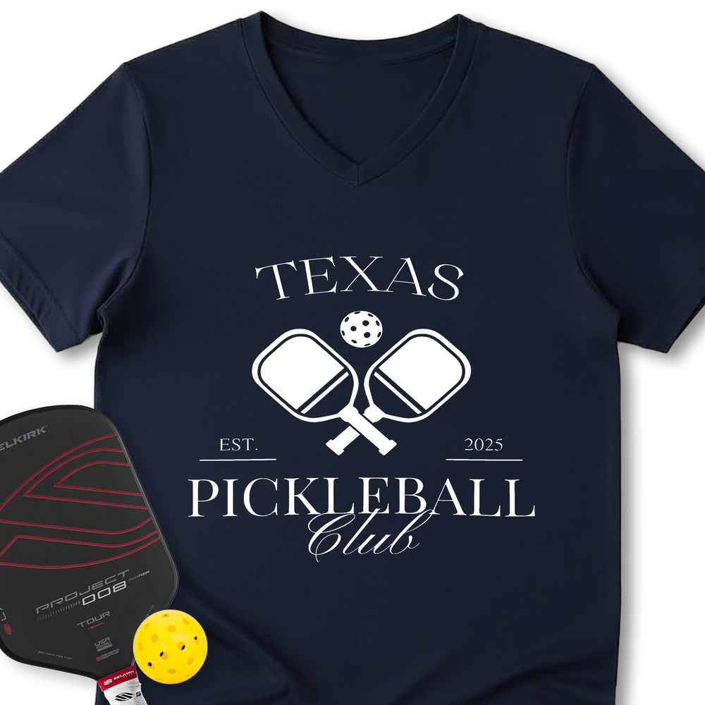 Texas Pickleball Club V-Neck T-Shirt - Picklechillz