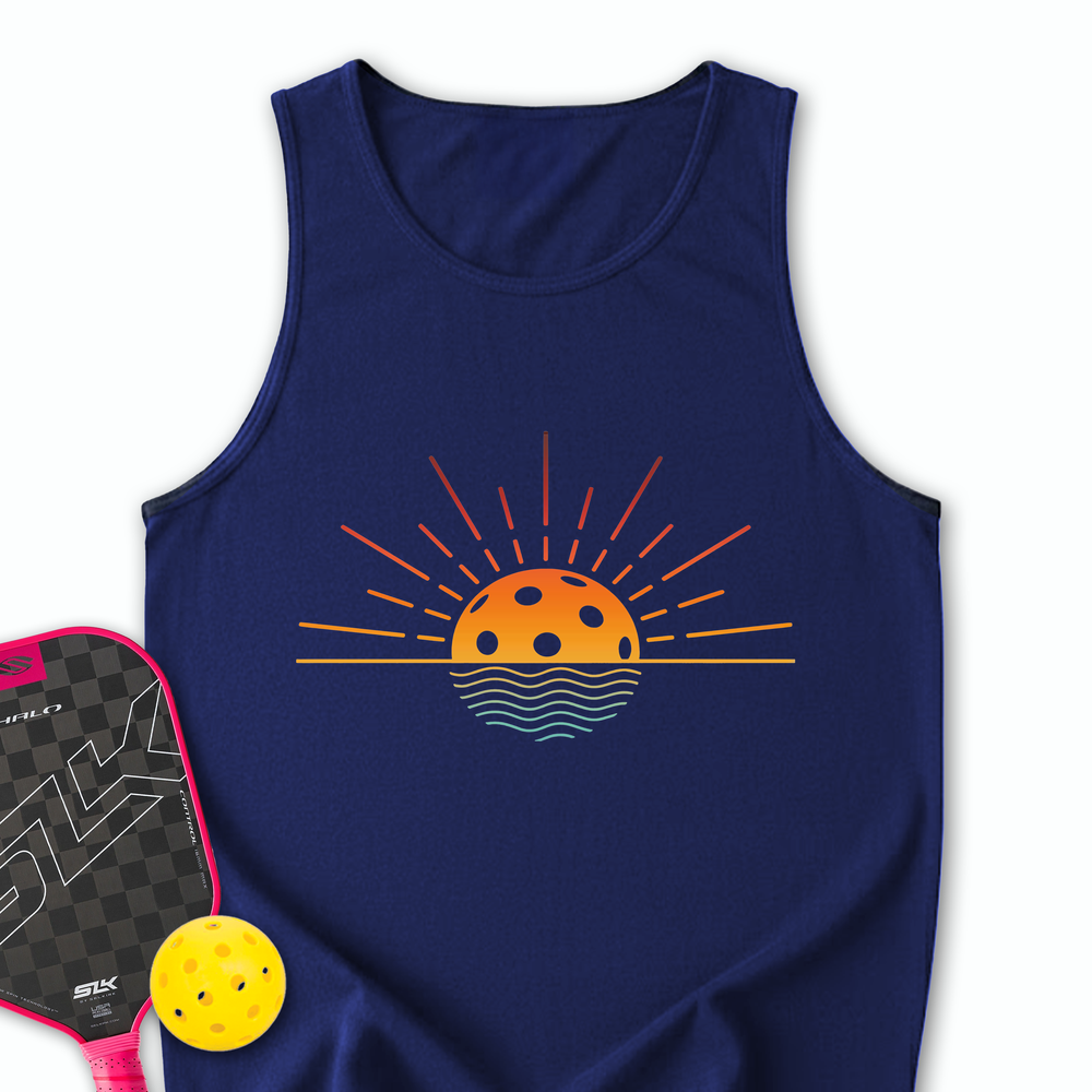 Pickleball Retro Sunset Tank Top - Picklechillz