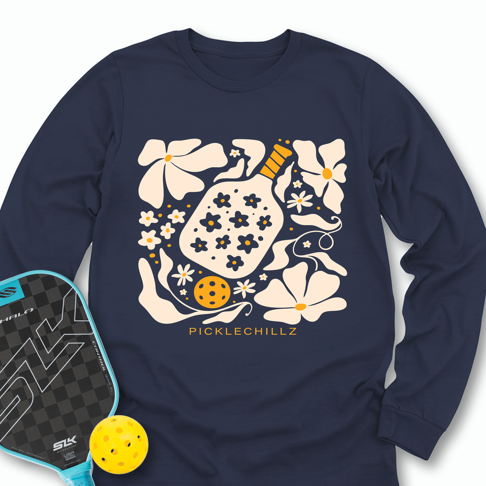 Boho Flower Pickleball v2 Long Sleeve - Picklechillz