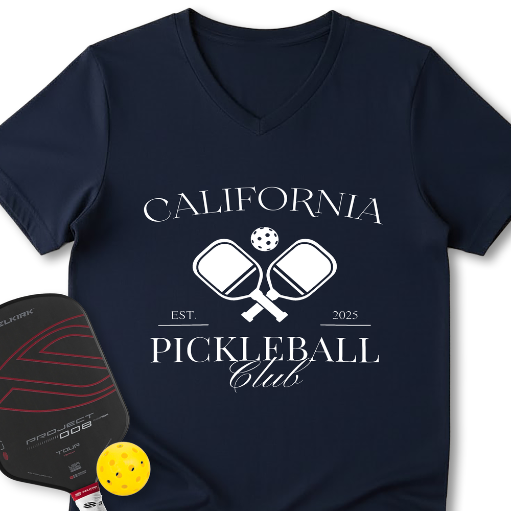 California Pickleball Club V-Neck T-Shirt - Picklechillz