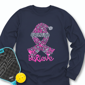 Pickleball Ribbon Believe Long Sleeve - Picklechillz