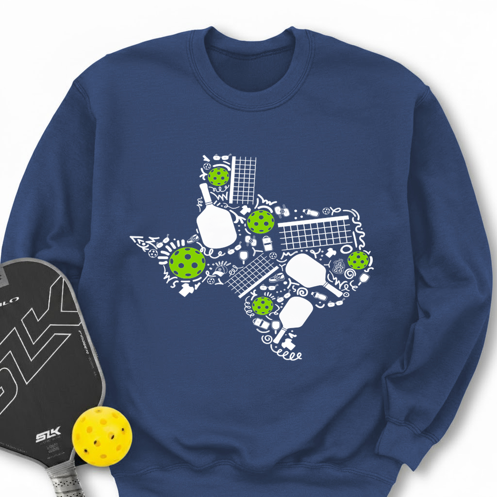 Texas Pickleball Map Sweatshirt - Picklechillz