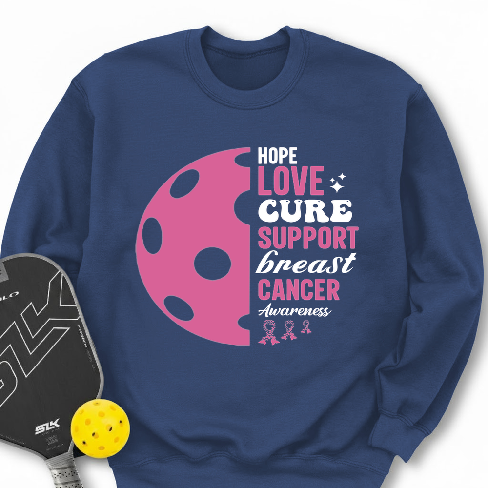 Hope Love Cure Support Breast Cancer Awareness Sweatshirt - Picklechillz