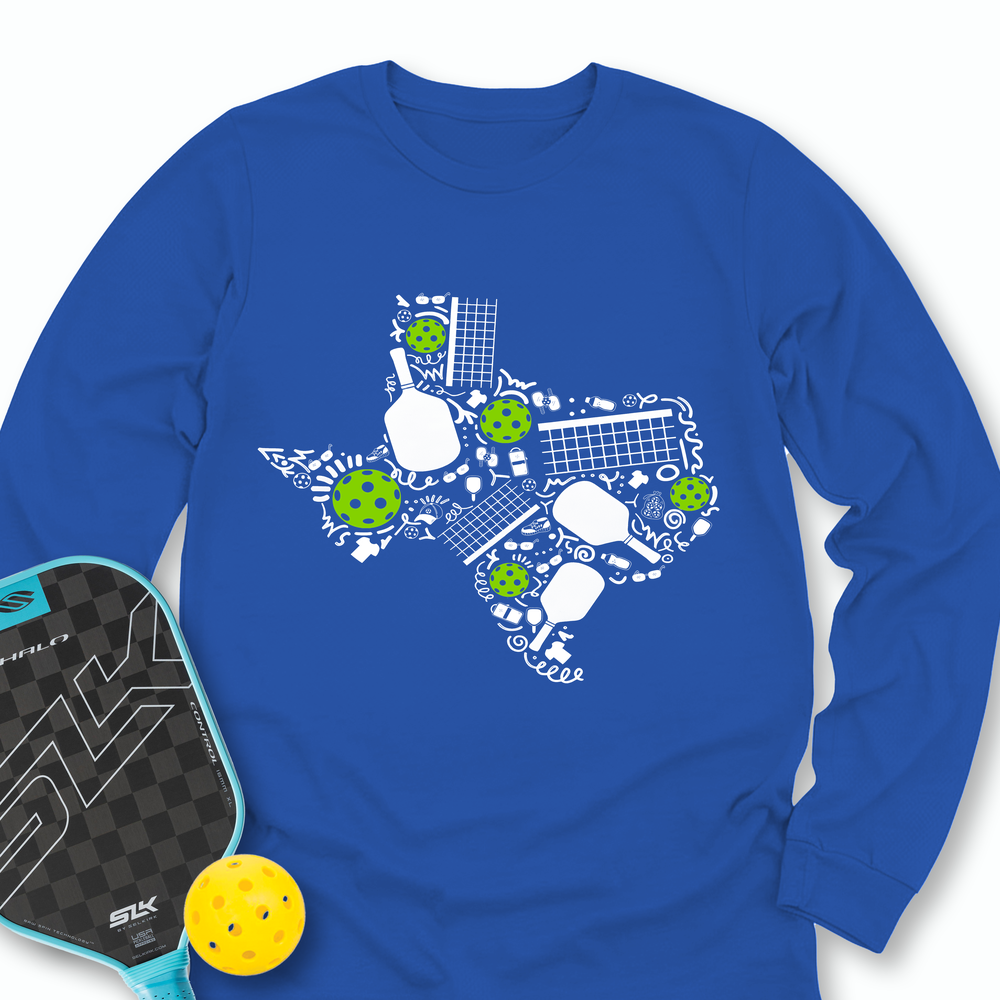 Texas Pickleball Map Long Sleeve - Picklechillz