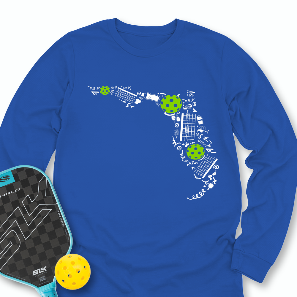 Florida Pickleball Map Long Sleeve - Picklechillz