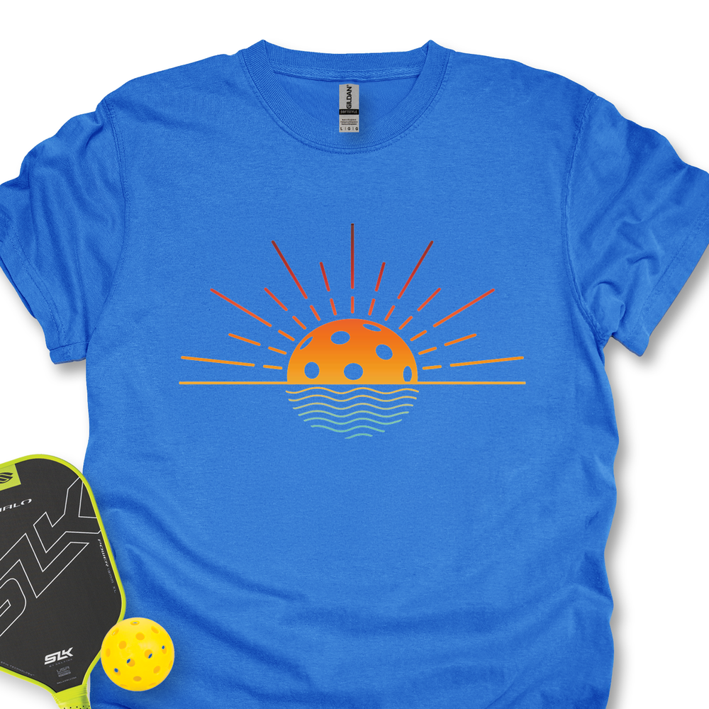 Pickleball Retro Sunset Unisex T-Shirt - Picklechillz