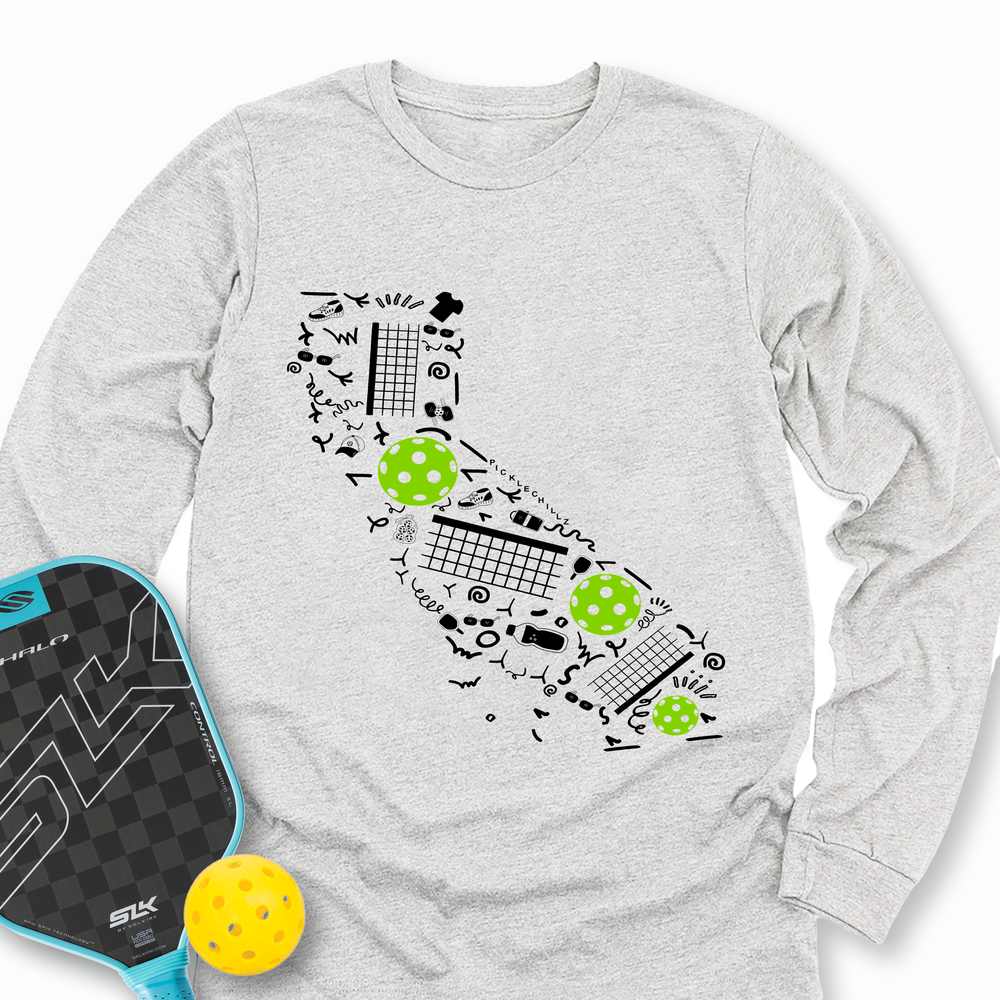California Pickleball Map Long Sleeve - Picklechillz