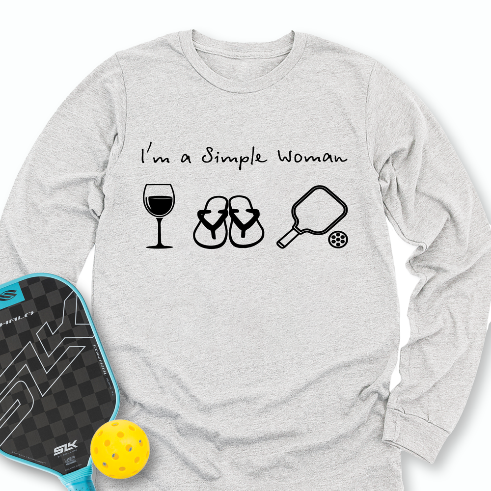 Pickleball Simple Woman Long Sleeve - Picklechillz